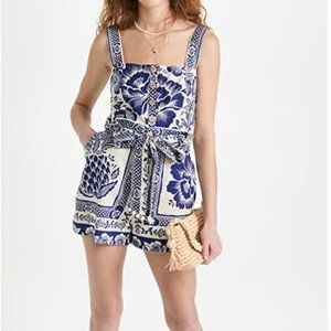NWOT FARM Rio Blue Pineapple Garden Romper size: L